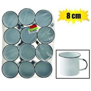 Mug enamel 8cm white kango – main product image
