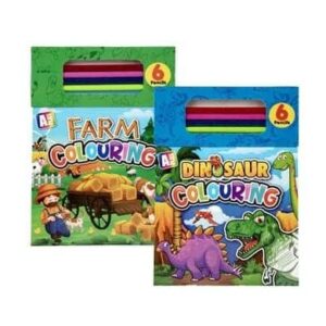 Book colouring pad boys w/pencils asstd – main product image