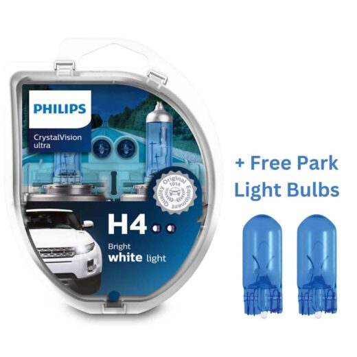 Philips Crystal Vision Ultra H4 + 2 Free Park Light Bulbs - main product image