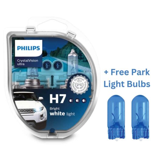Philips Crystal Vision Ultra H7 + 2 Free Park Light Bulbs - main product image